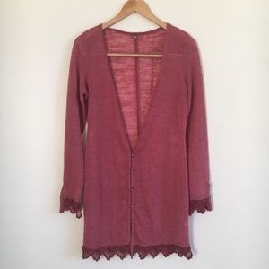 Free people dusty pink cardigan